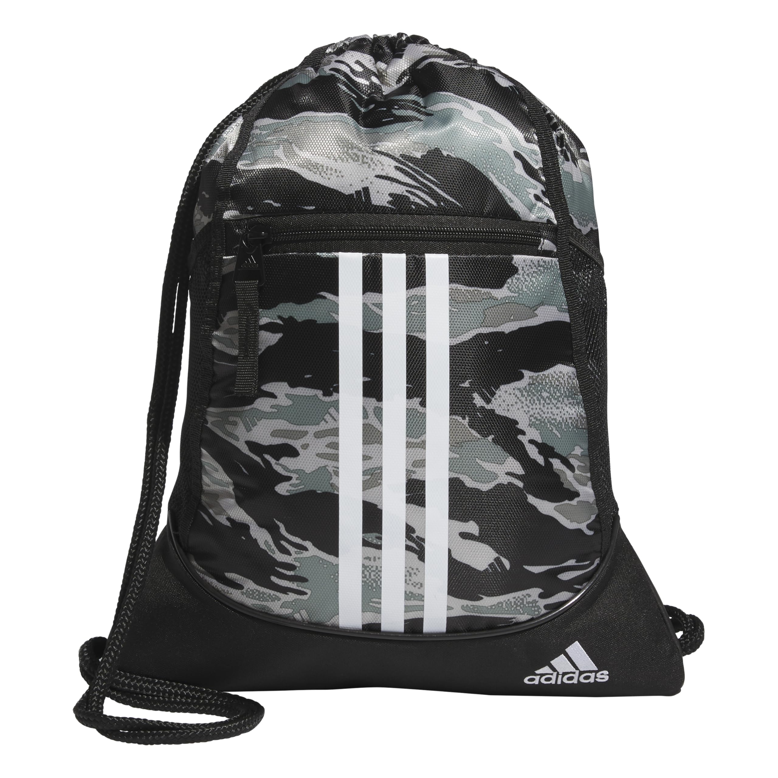 adidas Alliance Sackpack, Drawstring Backpack, Lightweight Small Gym Bag for Women and Men, Black, One Size